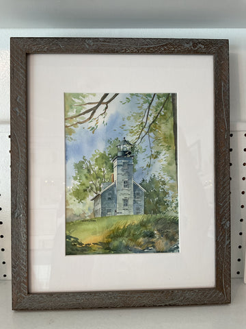 Framed watercolor of SBLH