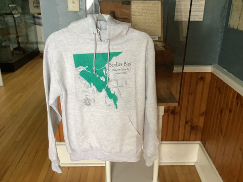 Hooded Sweatshirt of Sodus Bay Map Art