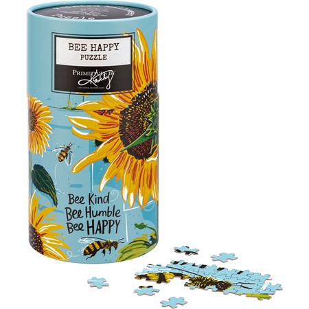 Puzzle, Bee happy, sunflower