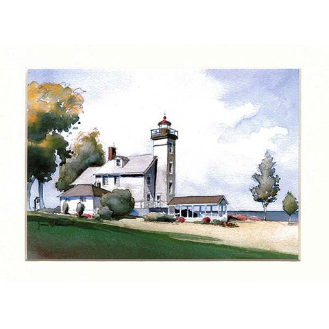 Sodus Bay Lighthouse Matted Prints by James Mann
